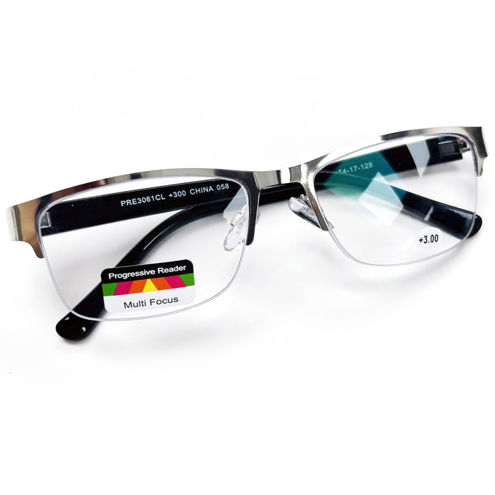 2pk Multifocus Progressive Reading Glasses Spring Hinge Trifocal Eyeglass +3.00