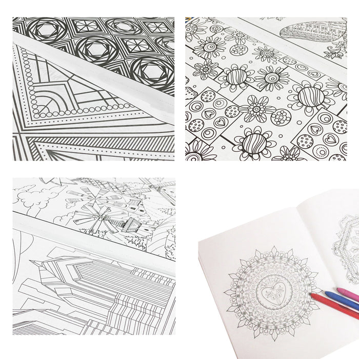 2 Pack Adult Coloring Book Mandala Henna Designs Stress Relief Relaxation Color