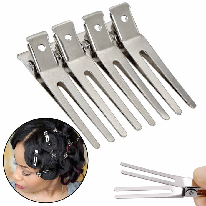 80 Pc Double Prong Clips Curl Pins Wave Setting Curly Hairdressing Hair Styling