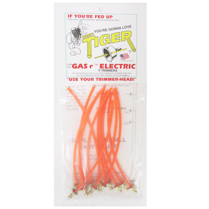 12 Pack Weed Tiger .156 Precut Trimmer Line Orange Replacement Warrior String