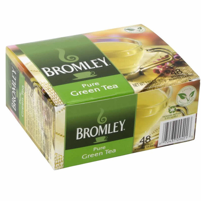 48 Ct Green Tea Bags Pure 100% Natural Bromley Hot Beverage Antioxidant Drink