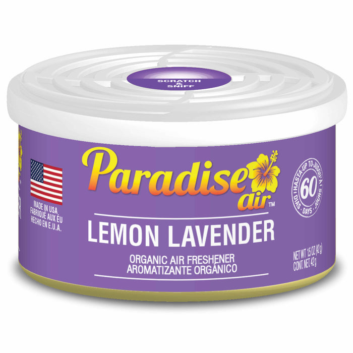 2 Paradise Organic Air Freshener Lemon Lavender Scent Fiber Can Home Car Aroma