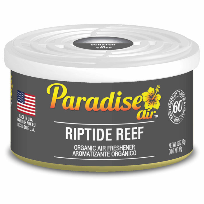 4 Paradise Organic Air Freshener Riptide Reef Scent Fiber Can Home Car Aroma