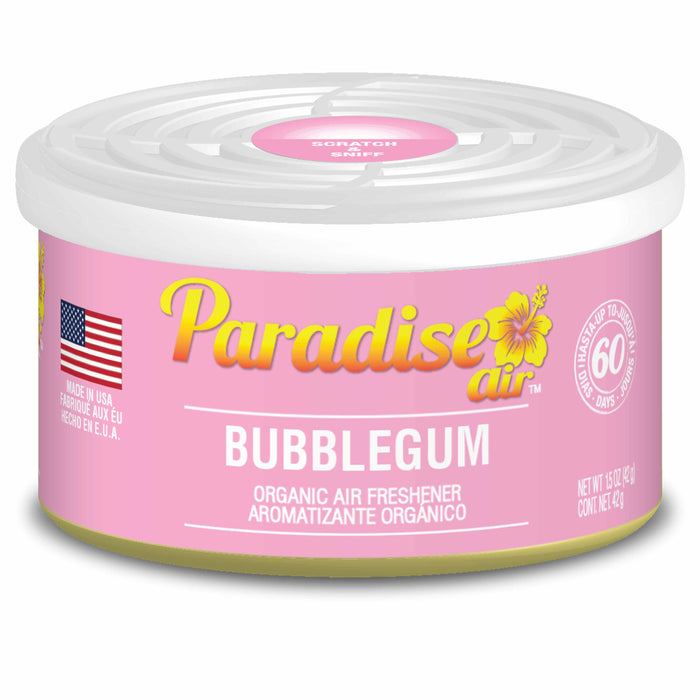 2 Pc Paradise Organic Air Freshener Bubblegum Scent Fiber Can Home Car Aroma