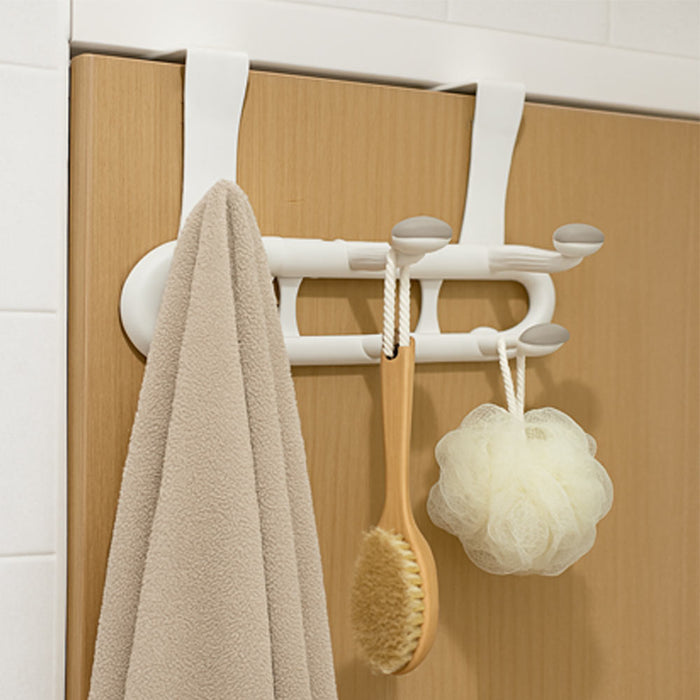 2pack Over The Door 5 Hooks Hanger Towel Rack Bathroom Coat Rack Back Door White
