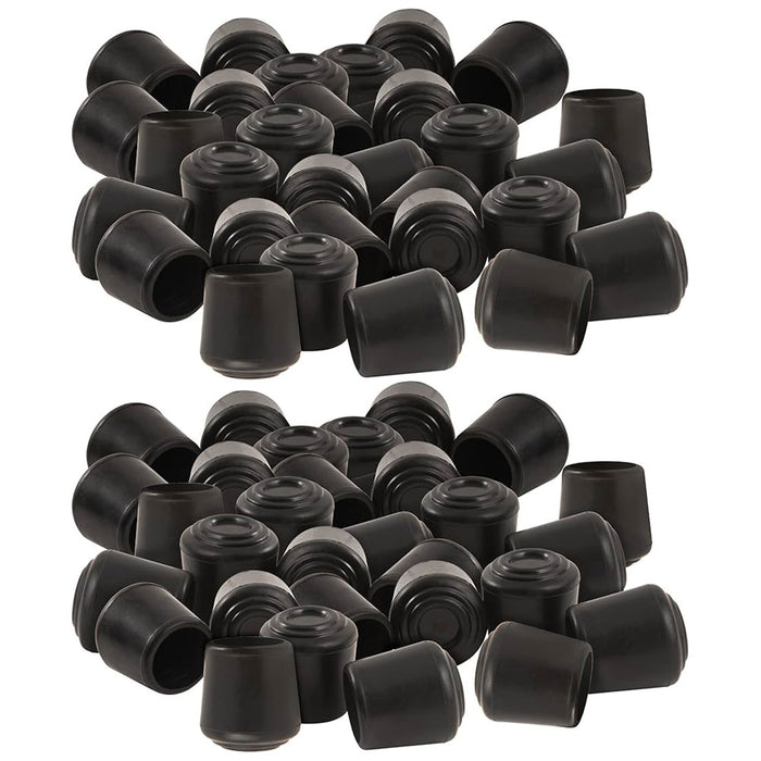 64 Pc Furniture Leg Caps 1/2" Slides Black Rubber Chair Tips Feet Pads Protector