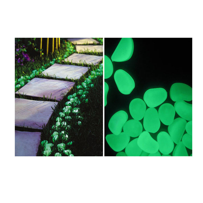 1000 Glow in Dark Rocks Outdoor Decorative Stones Luminous Pebbles Patio Decor