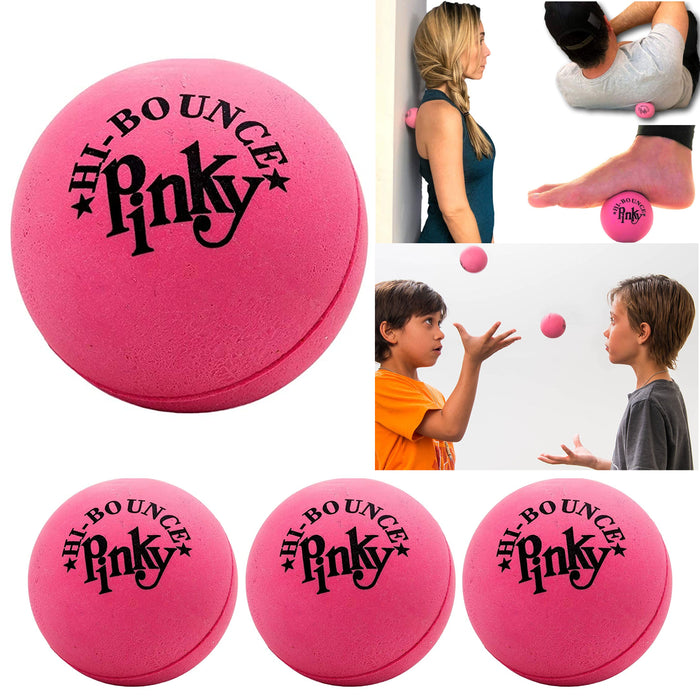 4 Pc Super High Bounce Pink Balls Bouncy Rubber Massage Roller Ball Party Gift