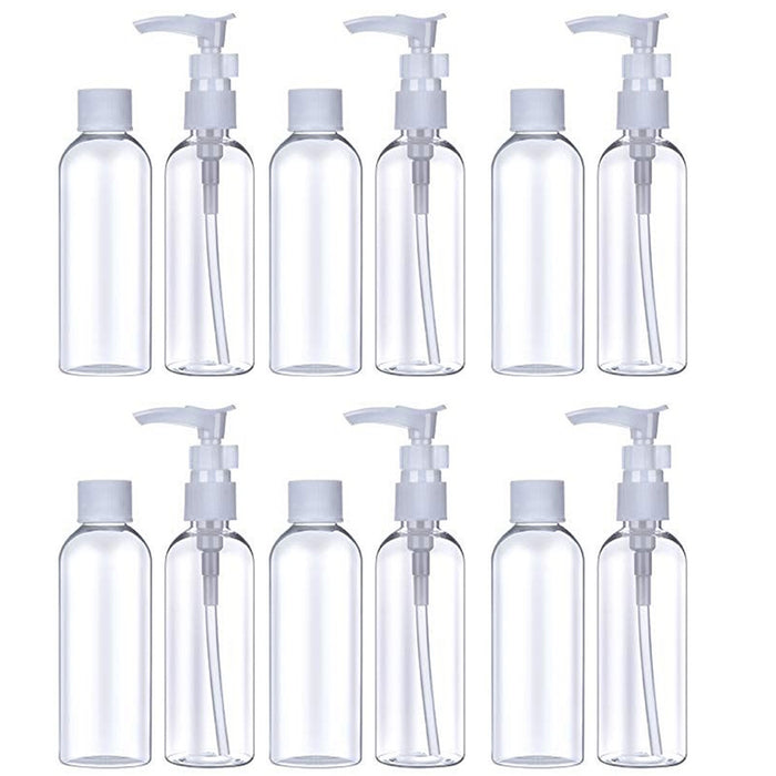 12Pc 2 Oz Plastic Empty Toiletry Bottles Containers Travel Lotion Essential Oil