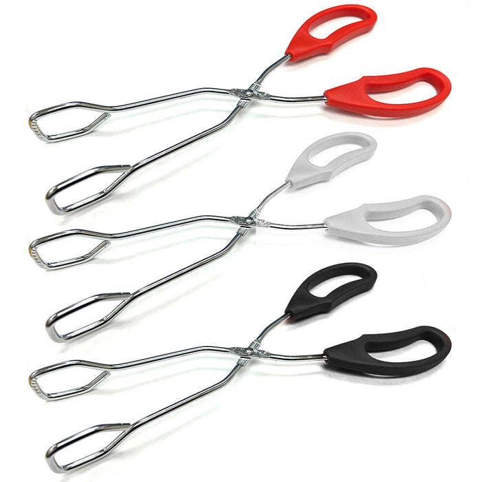 2PC 10in Stainless Steel Kitchen Scissor Tongs Non Slip Grip BBQ Grill Cook