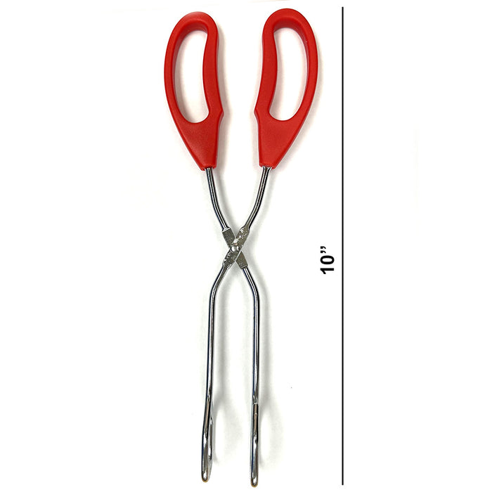 1pk 10Inch Heavy Duty Stainless Steel Kitchen Tongs No Slip Comfort Grip Scissor