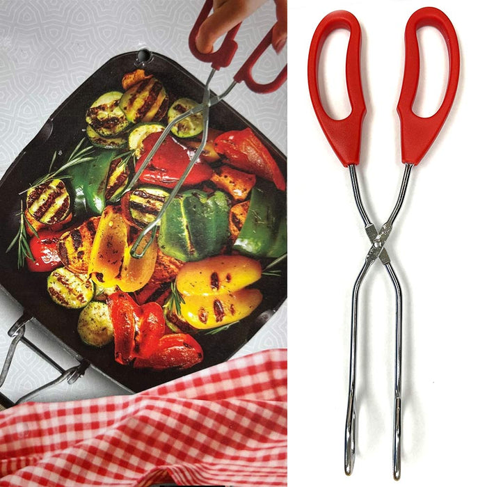 1pk 10Inch Heavy Duty Stainless Steel Kitchen Tongs No Slip Comfort Grip Scissor