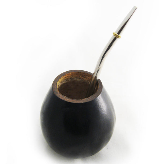 ARGENTINA MATE GOURD YERBA TEA WITH STRAW BOMBILLA KIT ARTISAN HANDMADE NEW 6891