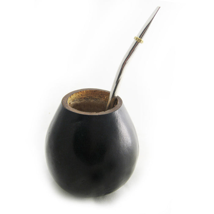 ARGENTINA MATE GOURD YERBA TEA WITH STRAW BOMBILLA KIT ARTISAN HANDMADE NEW 6891