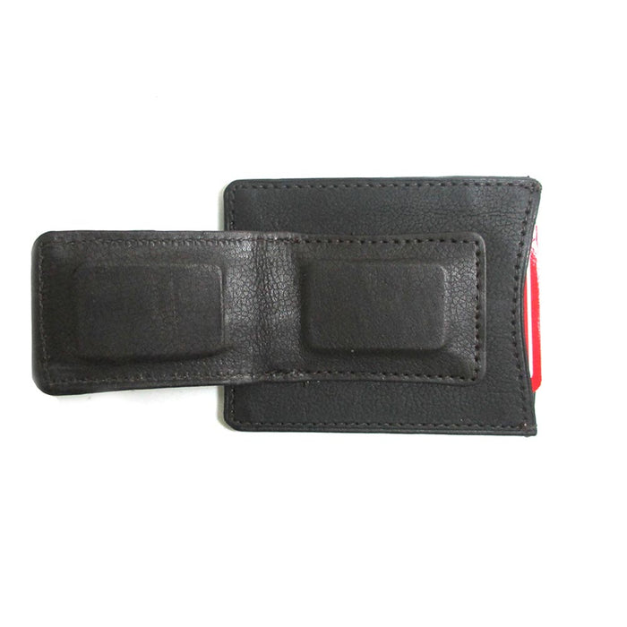 1 Mens Leather Money Clip Slim Front Pocket Magnetic ID Credit Card Wallet Brown