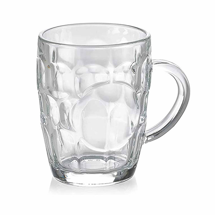 2 Pc Glass Beer Mug Pilsner Glass Cups Clear Coffee Tea Hot Cold Beverage 8.6Oz