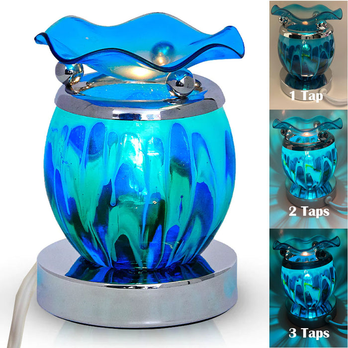 Blue Touch Lamp Electric Oil Burner Scented Tart Wax Warmer Bulb Diffusers Aroma