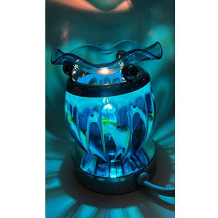 Blue Touch Lamp Electric Oil Burner Scented Tart Wax Warmer Bulb Diffusers Aroma