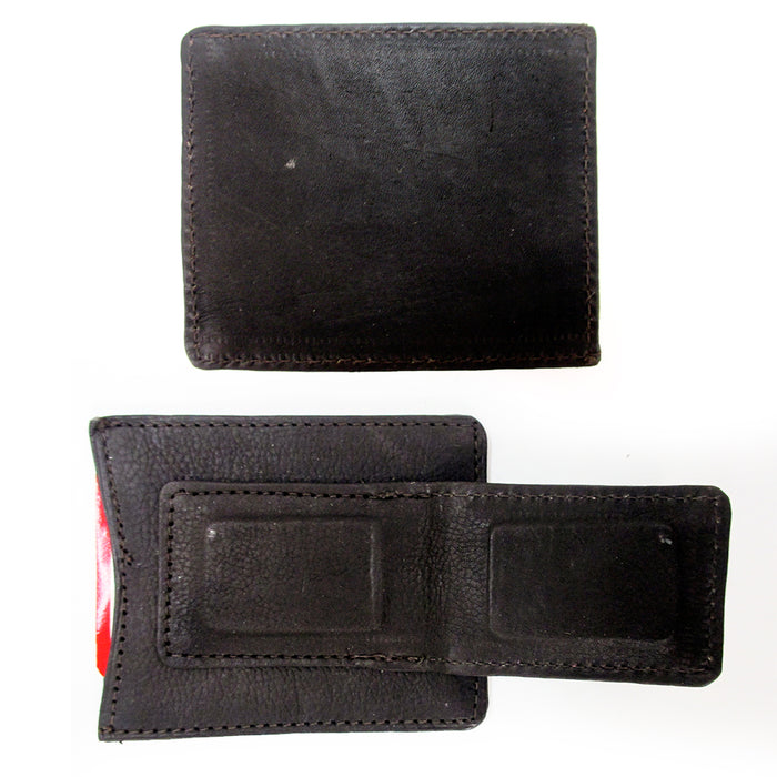 1 Mens Leather Money Clip Slim Front Pocket Magnetic ID Credit Card Wallet Brown
