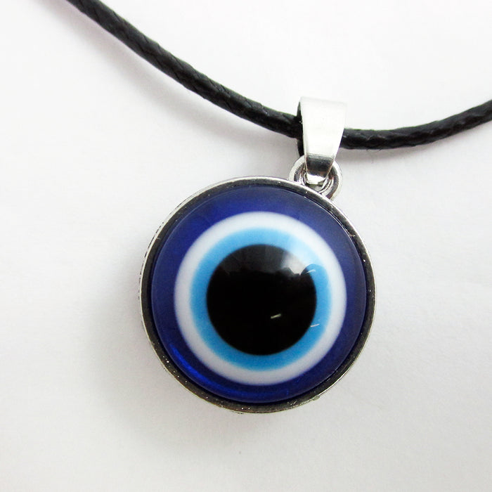 5X Turkey Evil Eye Charm Necklace Nazar Blue Bead Adjustable Black Cord Gift New