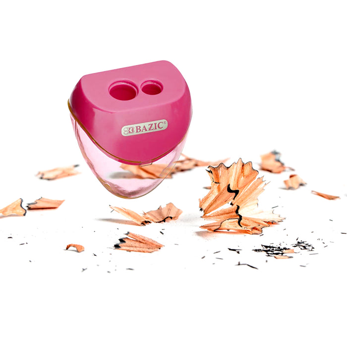2pc Dual Manual Pencil Sharpener Assorted Colors 2- Hole Office Supplies School