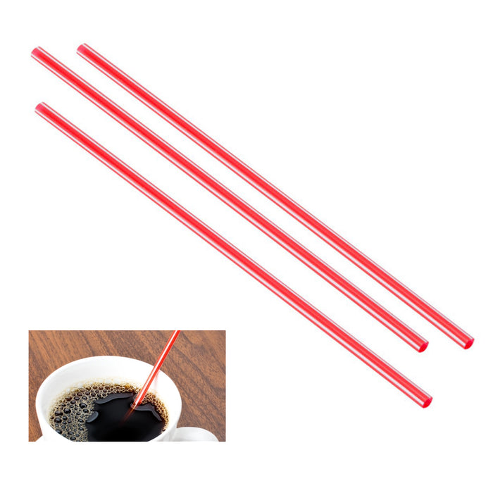 2000 X Stirrers Red White 5" Drinking Slim Straws Unwrapped Plastic Drink Sip