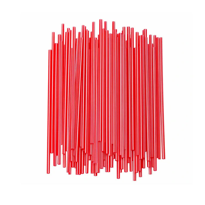 1000 X Stirrers Red White 5" Drinking Slim Straws Unwrapped Plastic Drink Sip