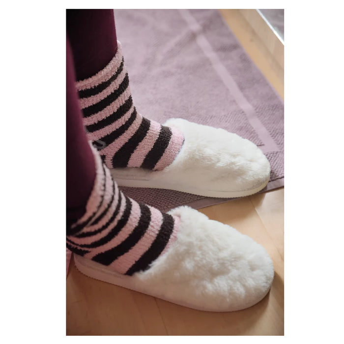 6 Pairs Fuzzy Toe Socks Soft Striped Ladies Women Size 9-11 Fun Color Style Lot