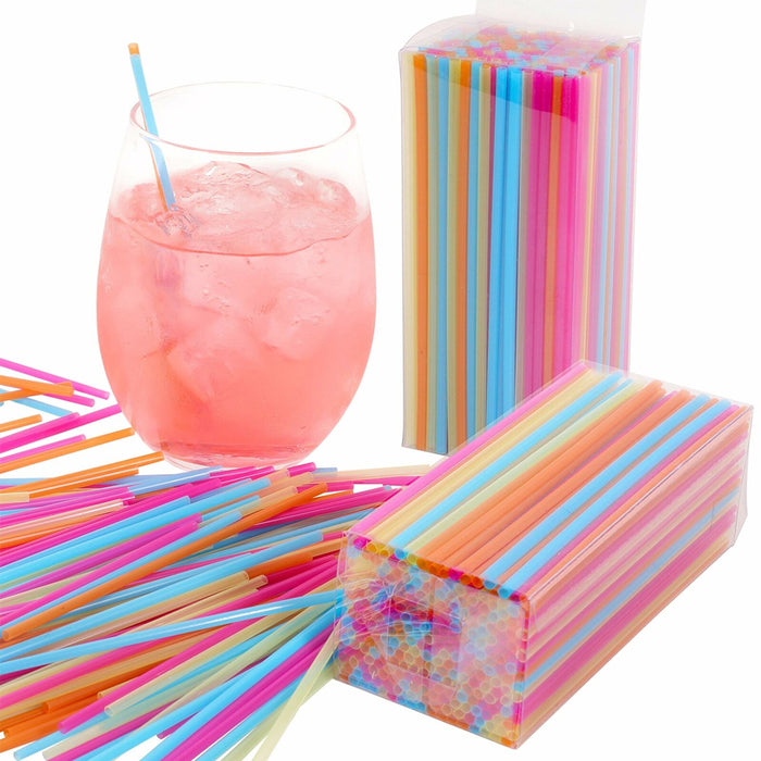1000 X Mini Stir Straws Multi Color 5" Drinking Slim Stirrer Unwrapped Drink Sip