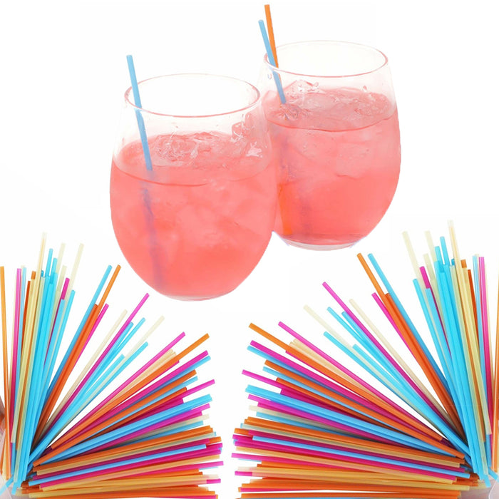 1000 X Mini Stir Straws Multi Color 5" Drinking Slim Stirrer Unwrapped Drink Sip