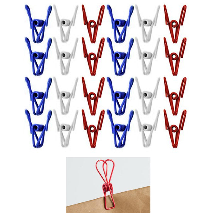24 Multi Purpose Mini Clips Wire Clamp Metal Food Sealing Bag Snack Chip Holder