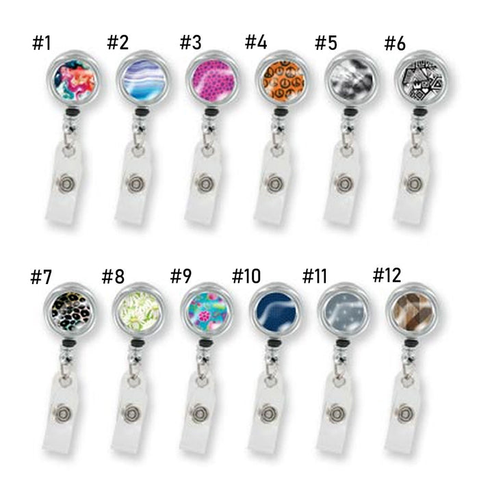 2 Reel Retractable ID Badge Holder Nurse Airline Badge Lanyard Name Tag Key Card