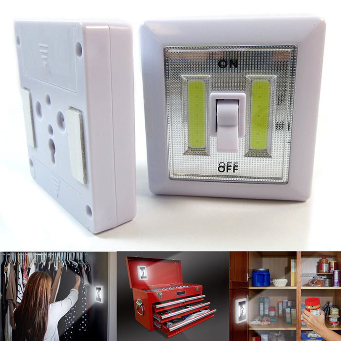 1 COB LED Light Wall Switch Mini Night Super Bright Wireless MultiUse Self Stick