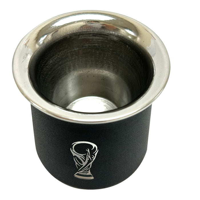 Argentina Mate Gourd Bombilla Afa 3Star Worldcup Stainless Steel Straw Black Cup