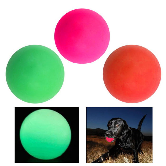 1 Pc Glow In The Dark Ball 3.5" Glowing Pet Dog Cat Toys Puppy Chase Round Play