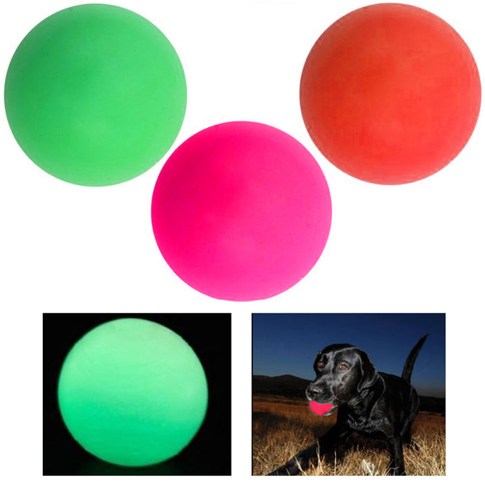 1 Pc Glow In The Dark Ball 3.5" Glowing Pet Dog Cat Toys Puppy Chase Round Play