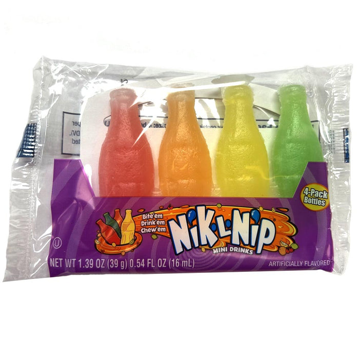 16 Wax Bottle Candy Nik-L-Nip Fruit Flavor Liquid Filled Mini Drinks Soda Candie