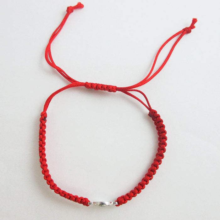 Evil Eye Hamsa Nazar Mati Silver Plated Red Macrame Kabbalah Bracelet Lucky Gift