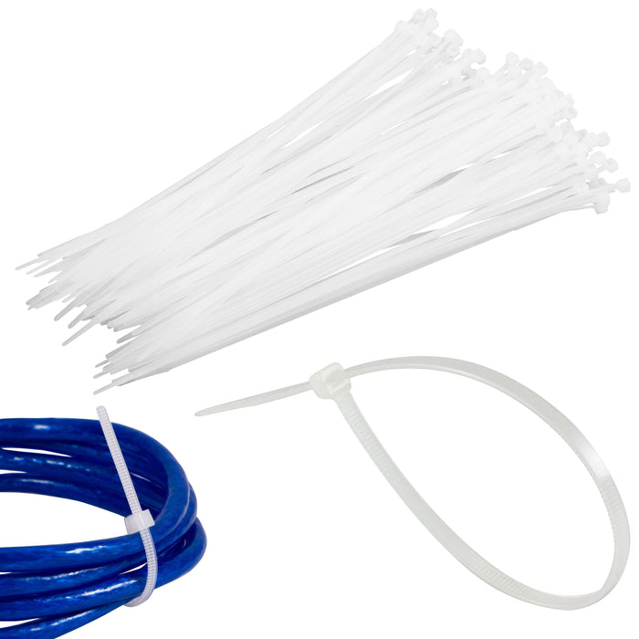 100 X Clear Heavy Duty Nylon Cable Zip Ties 12" Wire Cords Temperature Resistant