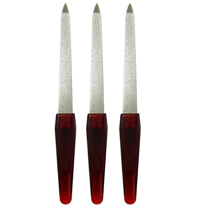 3 Pc Heavy Duty Sapphire Nail Files Double Sided Manicure Emery Boards Diamond