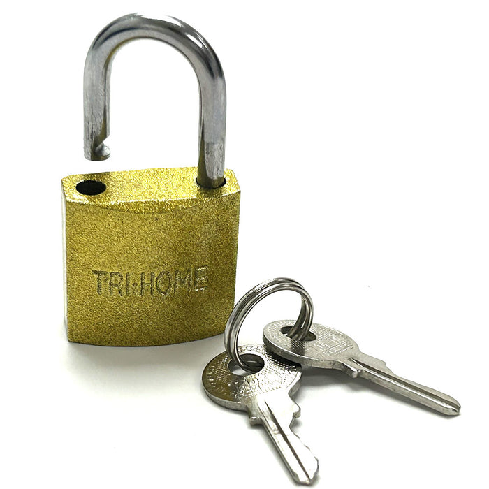 2 Small Metal Padlocks Heavy Duty 1" Brass Box Locks Keyed Jewelry 2 Keys 25mm !