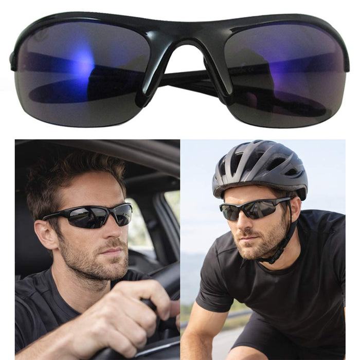 2-Pack Sports Cycling Sunglasses UV400 Wrap Around Bike Driving Outdoor Sports Glasses Unisex