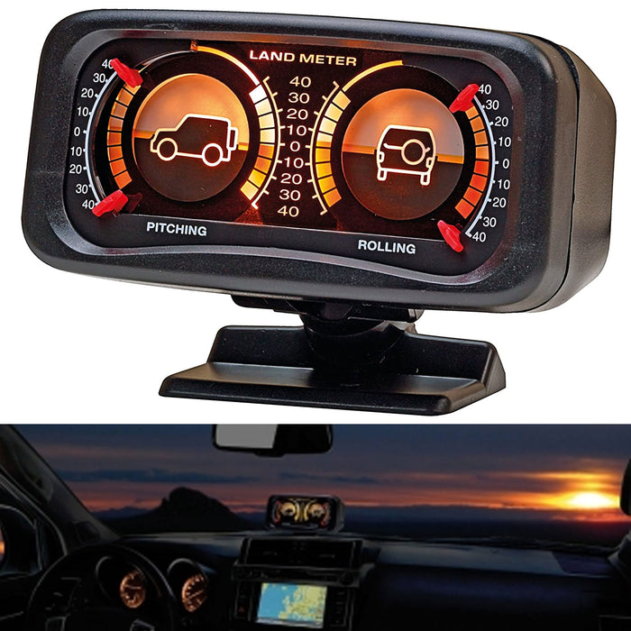 Off-Road Car Inclinometer Gauge Tilt Indicator Angle Level Slope Meter Pitch