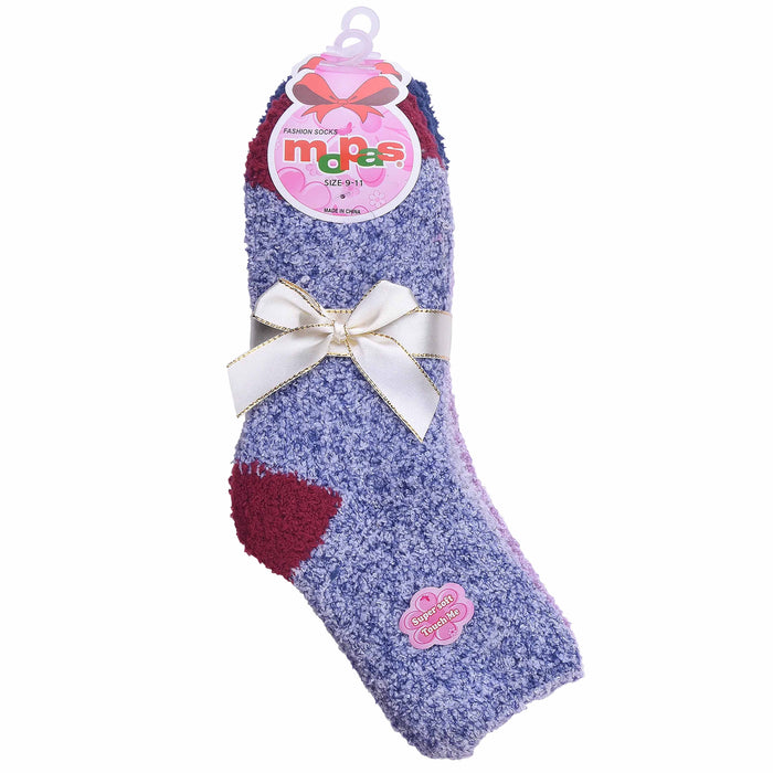 12pr Women Warm Super Soft Plush Slipper Sock Winter Fluffy Microfiber Crew Sock