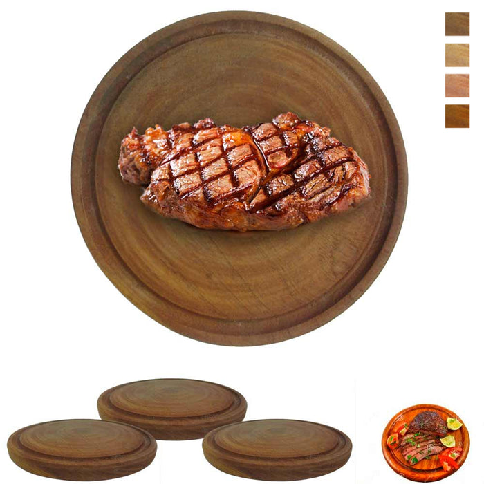 3 Plates Argentina Asado BBQ Cheese Food Serving Beef Meat Algarrobo Wood 8"