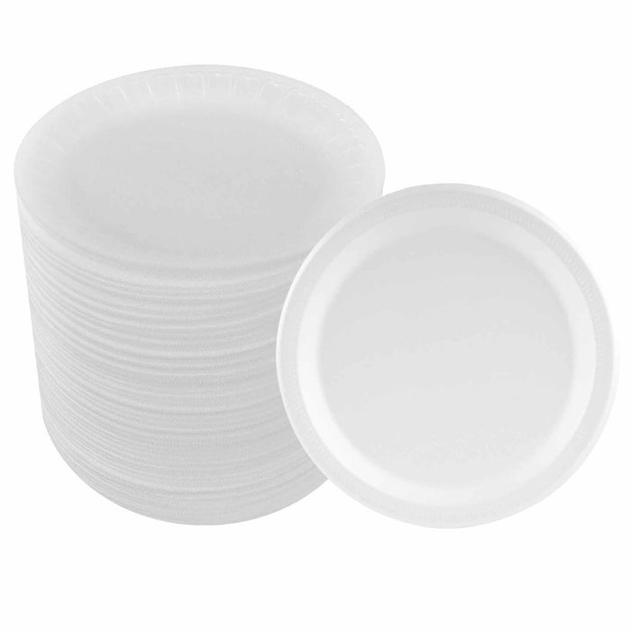 250 Pack 6 Inch White Foam Plastic Plates Disposable Strong Sturdy Soak Proof 6"