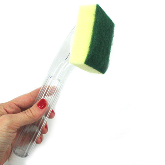 2 Soap Dispenser Scrubber Dish Wand Brush Scrub Refill Washing Potts Pan Kitchen