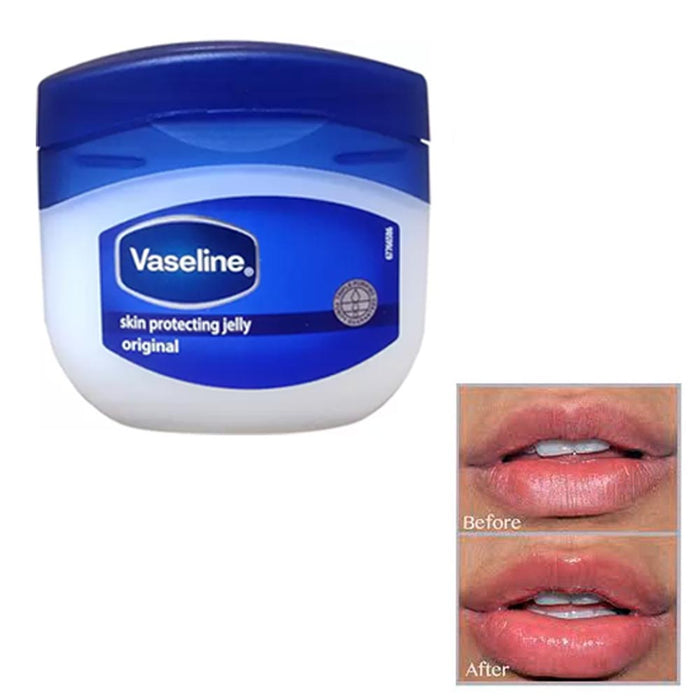 2pc Vaseline Original Therapy Lip Balm Gloss Glowing 0.25 Oz Petroleum Mini Jars