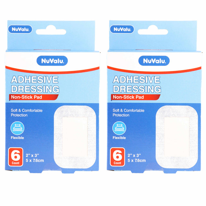 12 Ct Large Adhesive Dressing Bandages Flexible 2"X3" Pads First Aid Wound Cover