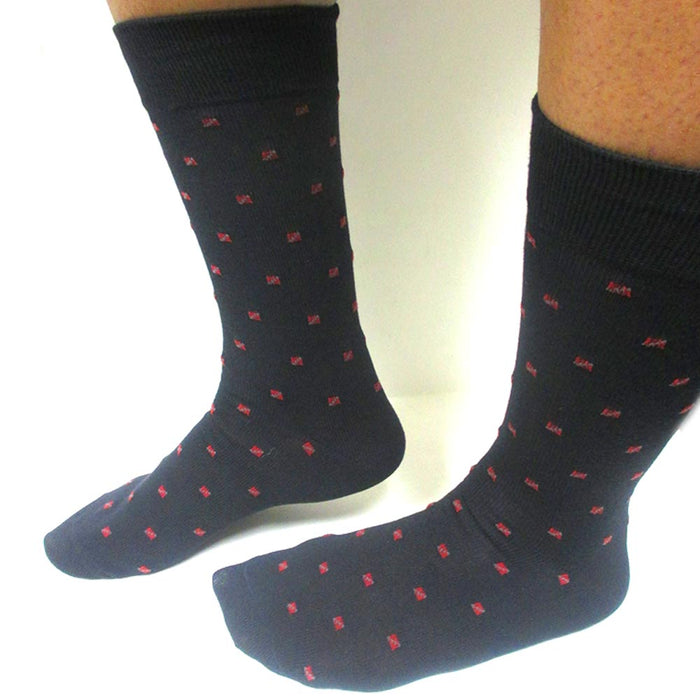 Men's Patterned Dress Socks 6 Pairs Business Dress Socks 100% Polyester Quarter